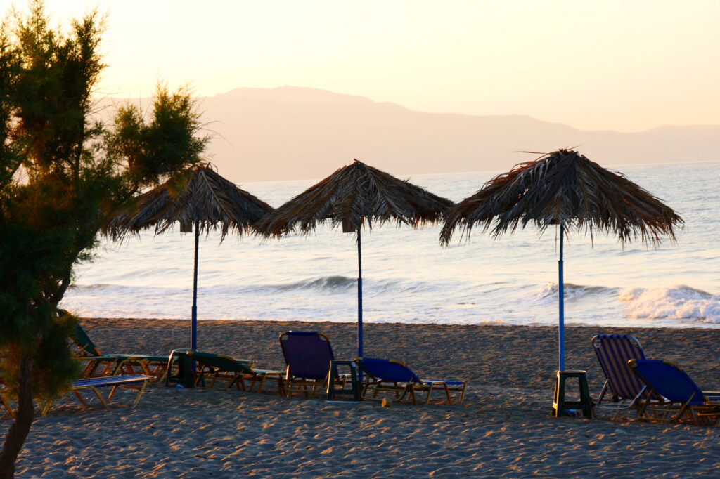 Gerani beach Chania Crete, Greece- Sunbeds