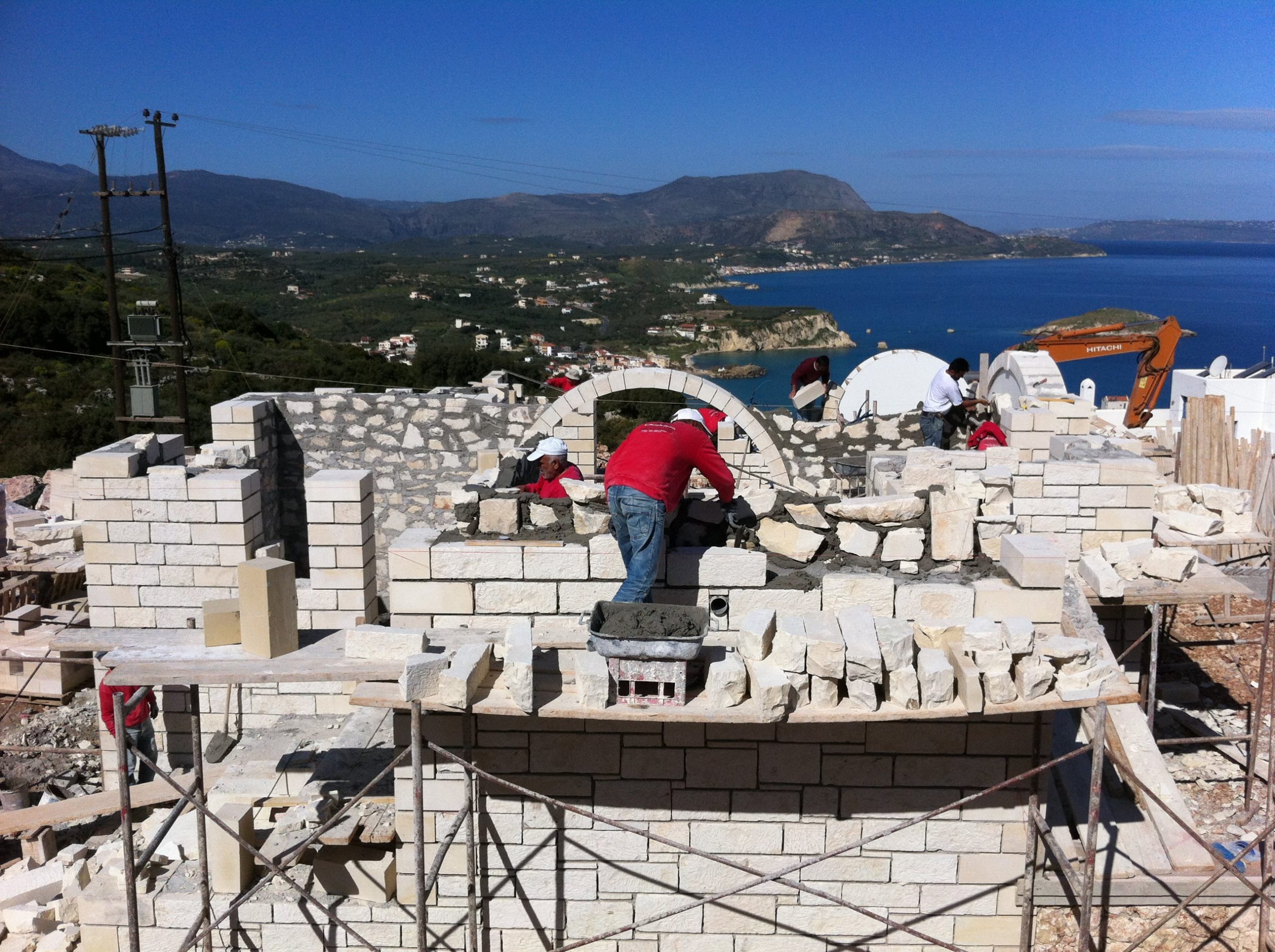 Construction Workers for ous villas in Crete- Kyriakidis Construction Company